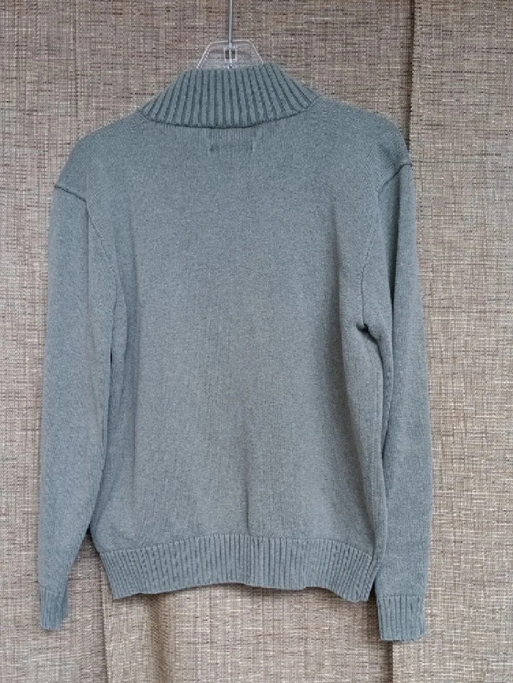 Polo by Ralph Lauren Men's Light Gray Quarter-Zip Sweater with Maroon Pony